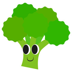 Happy broccoli vector, funny eps, jpg.