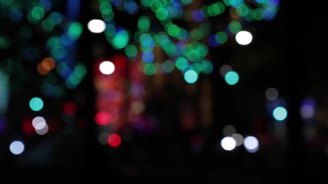 Abstract Christmas light night traffic