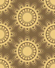 Seamless pattern in brown and yellow