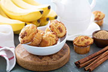 Banana muffins on cooling rack