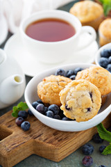 Blueberry muffins in a bowl