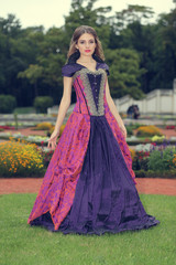 Fototapeta premium girl in a classic ball gown