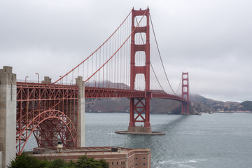 Golden Gate Bridge from the Welcome Center, San Francisco, California, USA