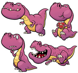 Vector illustration of Dinosaurs Cartoon Character Set