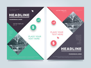 Cover design for annual report or brochure. Booklet or flyer. Abstract presentation templates. Creative concept in bright colors. Brochure layout design vector illustration.