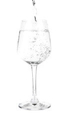 Glass with water on white.