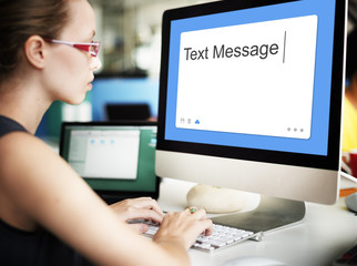 Obraz na płótnie Canvas Text Message Social Network SMS Concept