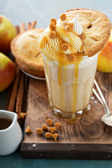 Apple pie milkshake with syrup