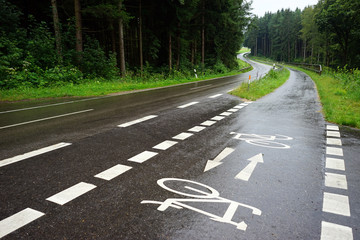 Wet asphalt road