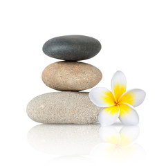 Obraz na płótnie Canvas Spa Background with Zen Stone and Frangipani flower