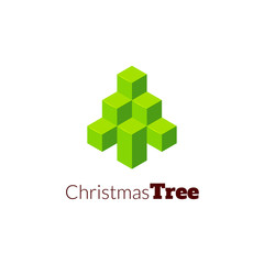 Isometric christmas tree logo
