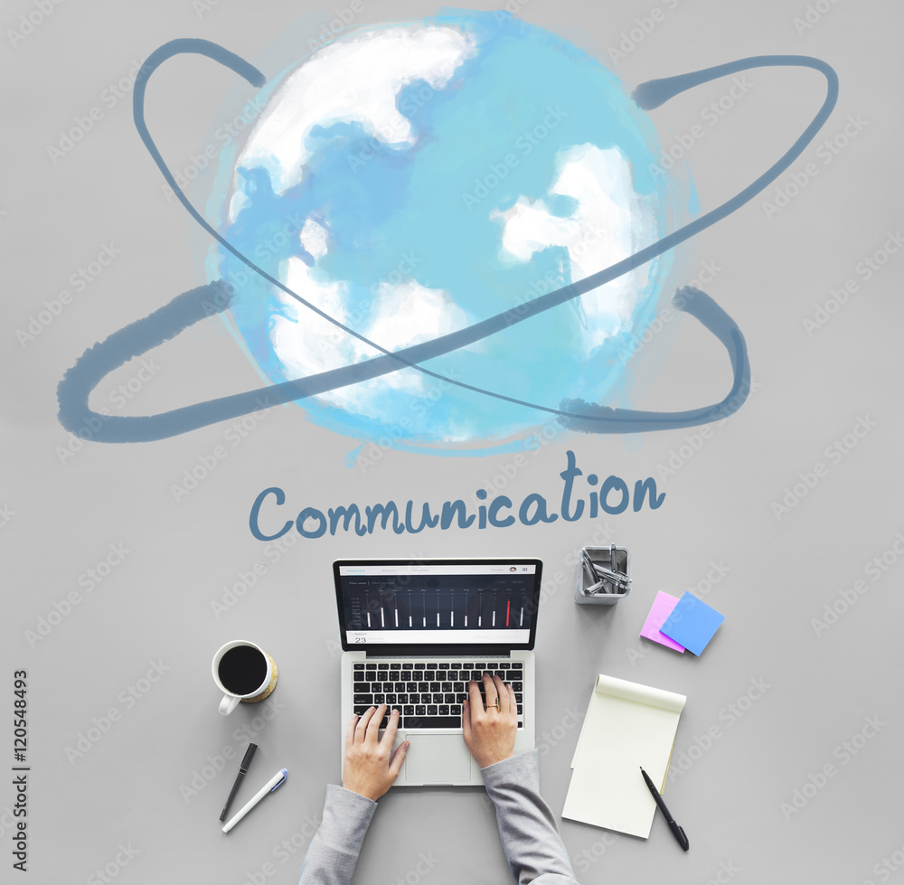 Poster communication networking online technology concept