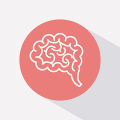 Brain inside circle icon. Human organ mind and creativity theme. Colorful design. Vector illustration