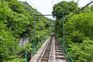 Railroad of Maya Cable Car in mount Maya and Rokko