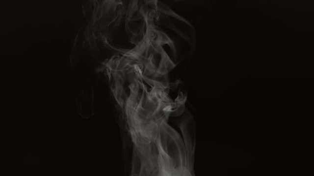 Steam on black background in slow motion, shot with Phantom Flex 4K at 1000 frames per second