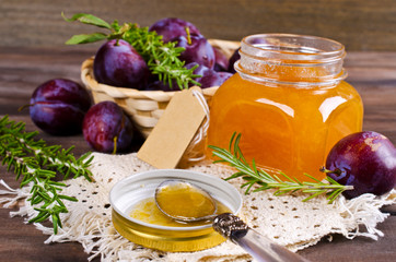 Homemade plum jam
