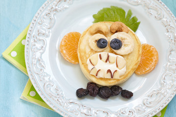 Grinning monkey funny Halloween pancake