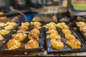 Cooking process of Takoyaki