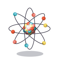 Multicolored atom icon. Science laboratory and chemistry theme. Colorful design. Vector illustration