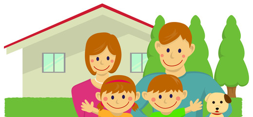 Obraz na płótnie Canvas Family illustration (with house) [image] 