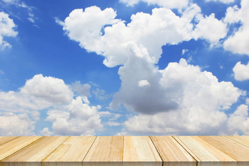 Beautiful blue  sky with wood.