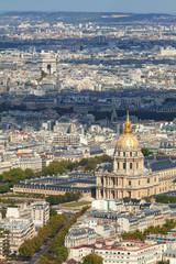 Fototapeta na wymiar Paris skyline shot from the top of Montparnasse Tower, Les Inval