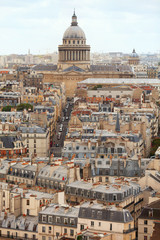 Fototapeta na wymiar Paris skyline and rooftops. Shot from Notre Dame cathedral. Sacr
