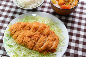 おいしそうな豚カツ定食