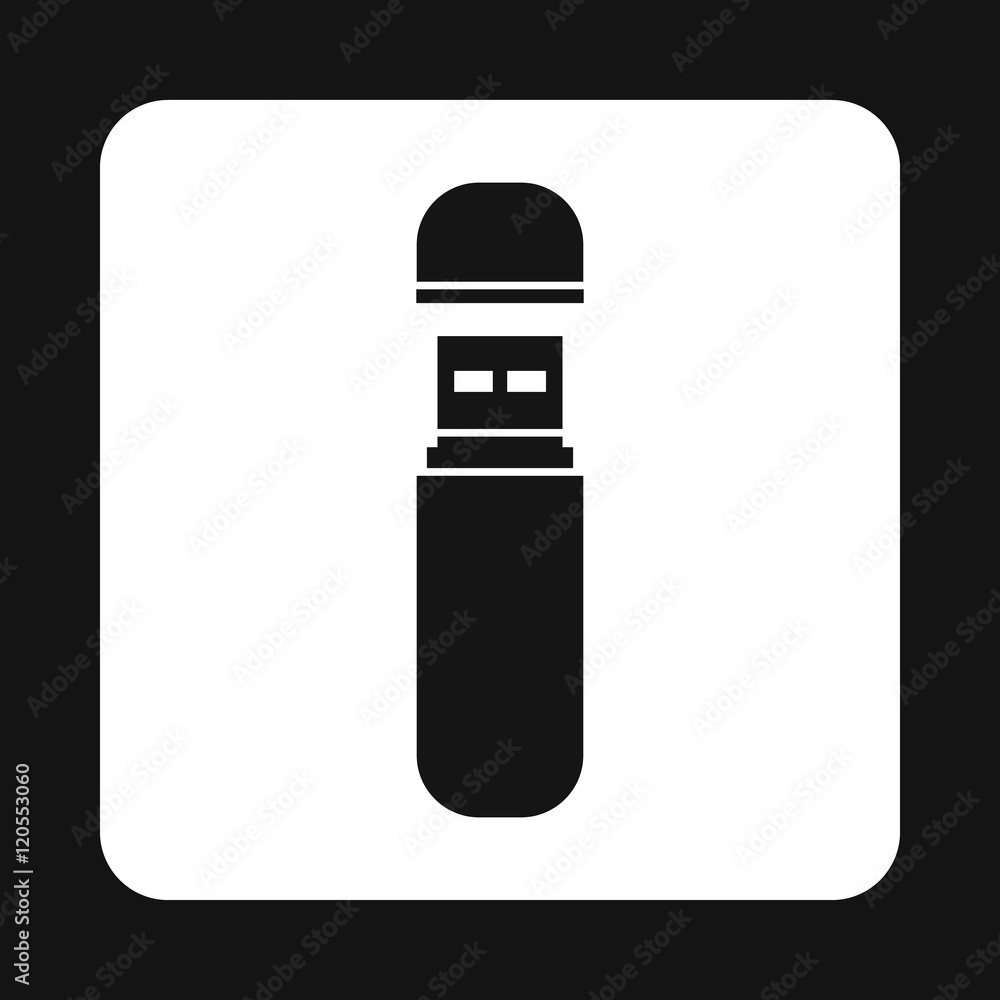 Poster usb flash drive icon in simple style isolated on white background. device symbol vector illustration