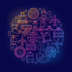 Airport creative colorful illustration