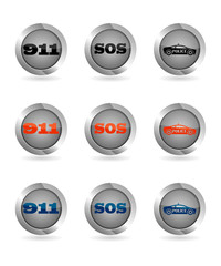 Icons for emergency police call. vector graphics on a white background.