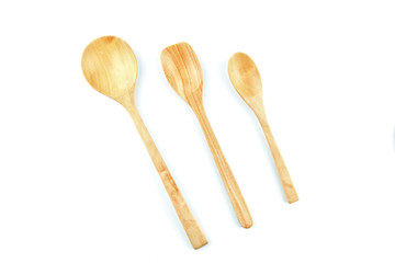 wooden spoon isolated on white background