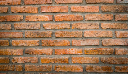 Red bricks on the old wall , texture Background
