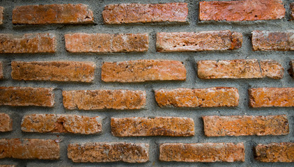 Red bricks on the old wall , texture Background