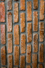 Red bricks on the old wall , texture Background