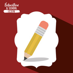Pencil tool icon. Draw write school and instrument theme. Frame design. Vector illustration