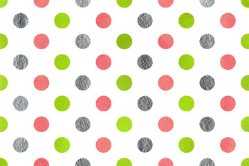 Watercolor polka dot background.
