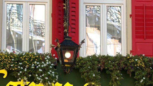 Baden-Baden vintage lantern on the facade of the house