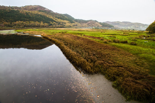 Evening light, river, Wales