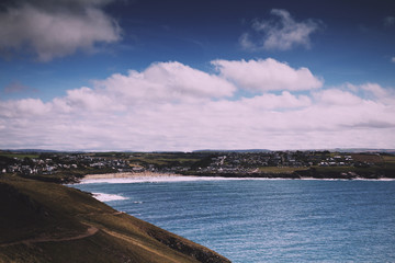 View along the coast path from Polzeath Vintage Retro Filter.