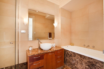 Modern bathroom in luxury apartment
