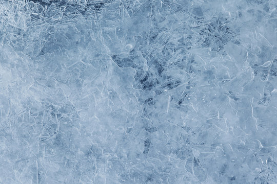 Blue ice texture, abstract background