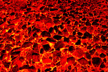 The texture of molten lava