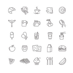 breakfast icons, stock vector set