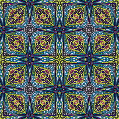 Seamless mandala pattern for printing on paper or fabric. Islam and Arabic motifs.