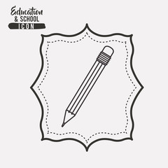 Pencil tool icon. Draw write school and instrument theme. Frame design. Vector illustration