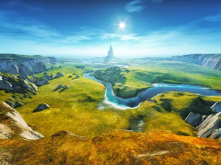 Foto auf Leinwand a colorful fantasy landscape © magann