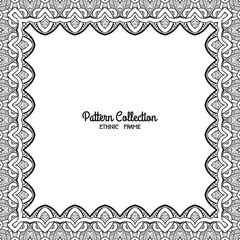 Greeting card with decorative ethnic tibet pattern border, frame