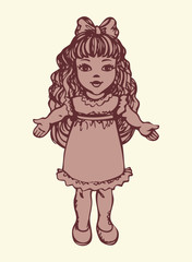 Doll. Vector drawing