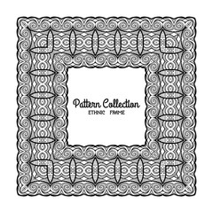 Greeting card with decorative ethnic tibet pattern border, frame